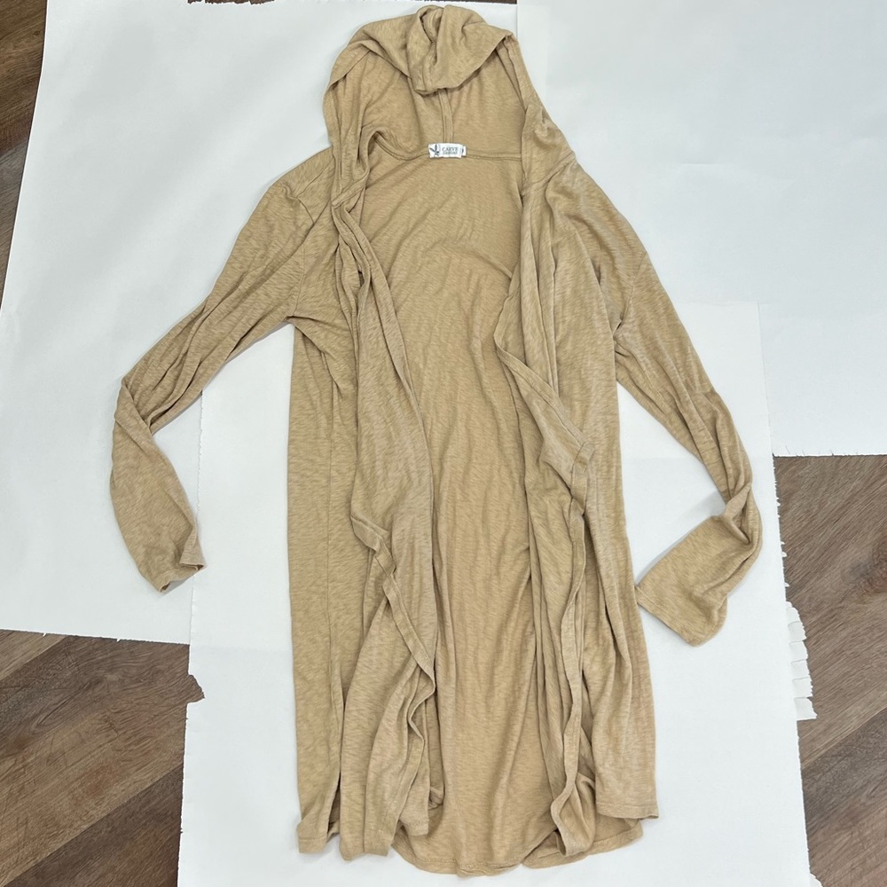 Carve Designs tan coverup with hoody